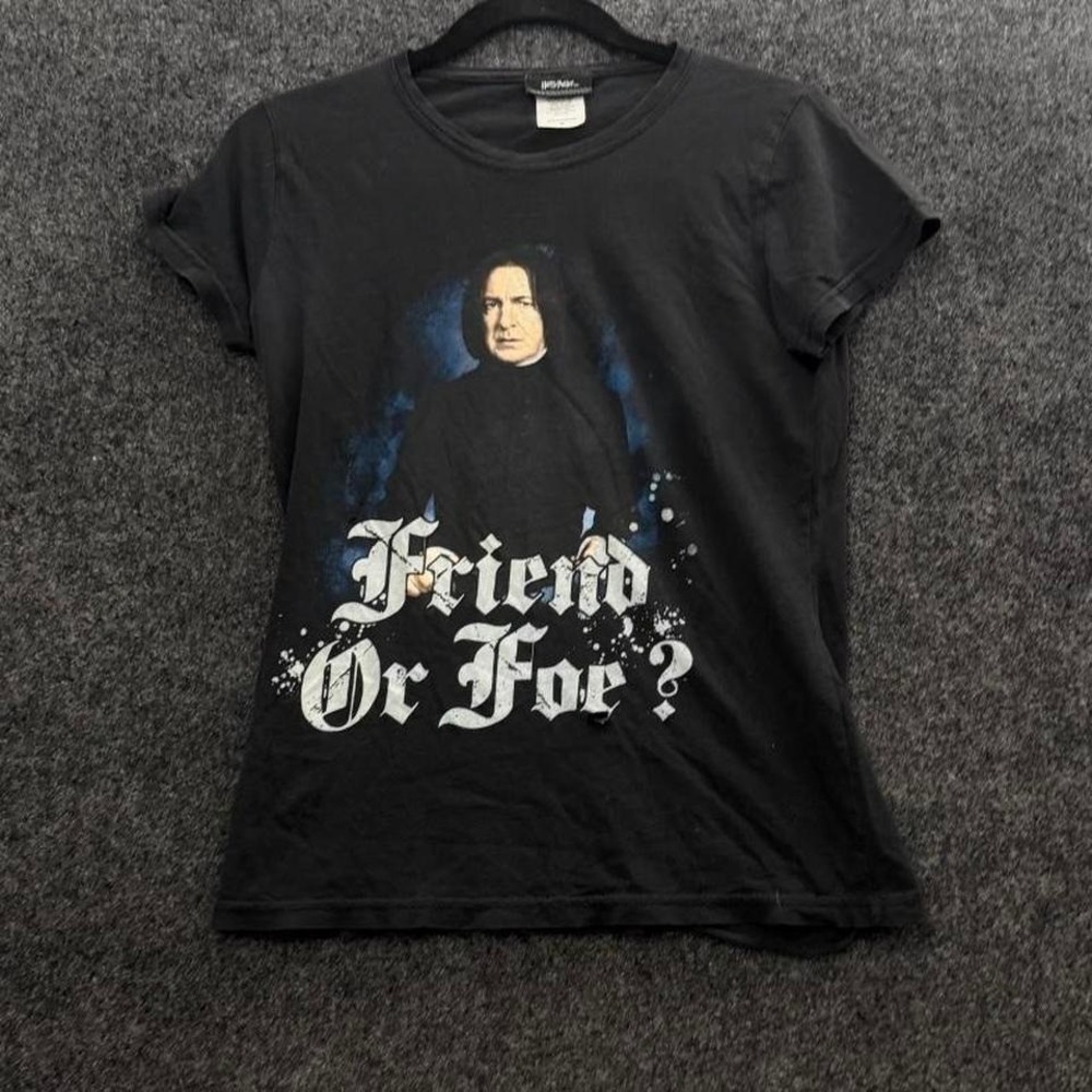 Vintage Harry Potter Friend Or Foe Sirius Snape Baby Tee Women's Medium Black